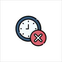A clock and a cross icon on a white background vector
