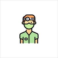 A doctor wearing a surgical mask vector