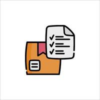 A box with a check list and a pen on it vector