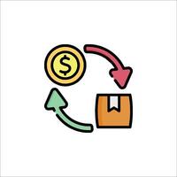 A dollar coin and a box with a dollar sign vector