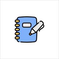 A notebook with a pen and a pencil icon vector