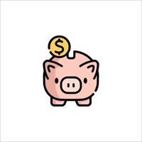 A piggy bank with a dollar sign on it vector
