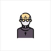 A man in a mask and glasses is wearing a cross vector