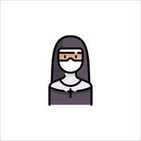 Nun icon in flat style on white background vector