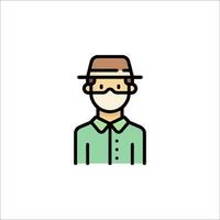 A man wearing a mask and hat vector