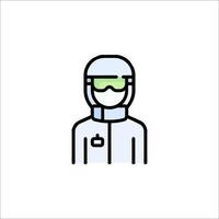 A man in a helmet and goggles icon vector