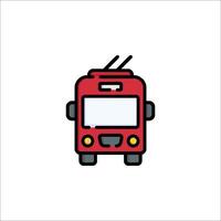 A red bus icon on a white background vector