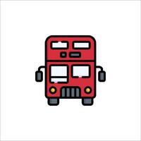 A red double decker bus icon on a white background vector