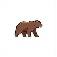 A brown bear is standing on a white background vector