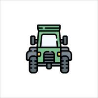 A green tractor icon on a white background vector