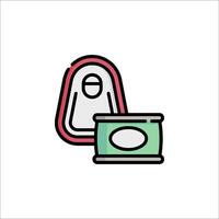 A can of soup and a can of tuna icon vector