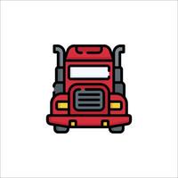 A red truck icon on a white background vector
