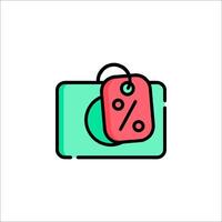A red and green camera with a price tag vector