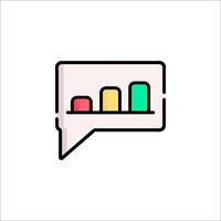 A speech bubble with a bar chart icon vector