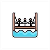 A bridge icon with people on it vector
