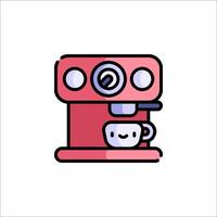 A coffee machine with a cute face on it vector