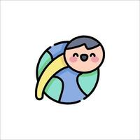 A cartoon character with a smile on its face vector