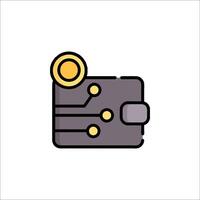A wallet with a coin icon vector