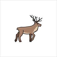 A deer is standing on a white background vector