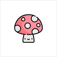 A cute mushroom with a smiley face vector
