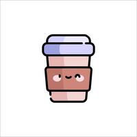A coffee cup with a face and a smile vector