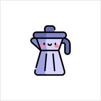A cartoon coffee maker with a smiley face vector