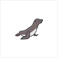 A seal is shown in a simple line drawing vector