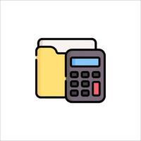 A folder with a calculator icon on it vector