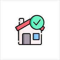 A house with a tick and a check mark vector