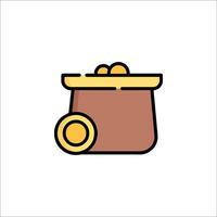 A gold coin icon on a white background vector