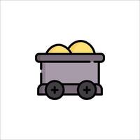 Golden eggs icon in a wagon vector