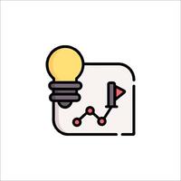 An icon of a light bulb and a graph vector
