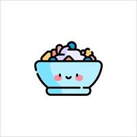 A bowl of ice cream with a smiley face on it vector