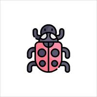 A ladybug icon with black spots on it vector