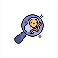 A magnifying glass with a smiley face on it vector