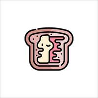 A slice of toast with a face on it vector
