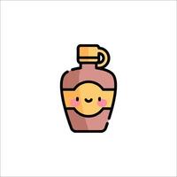 A bottle of maple syrup with a smiley face vector