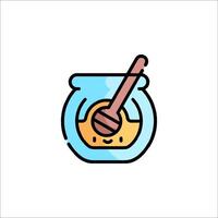 Honey jar icon with spoon and spoon vector