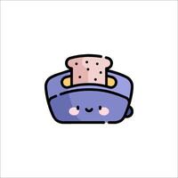 A cute toaster with a smiley face on it vector