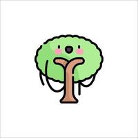 A cute tree with a face and a smile vector