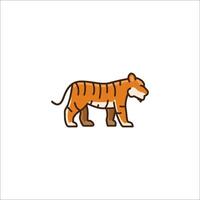 A tiger is standing on a white background vector