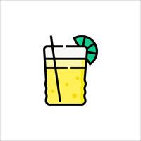 A drink with a lime slice in it vector