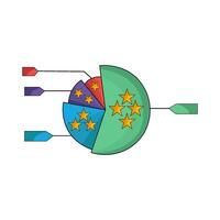 pie chart and data label illustration vector