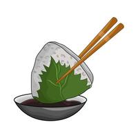 Homemade Onigiri with soy sauce vector