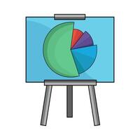 illustration of pie chart on presentation board vector