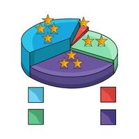 illustration of Segmented Pie Chart vector
