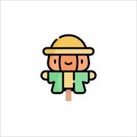 A cartoon character with a hat and a green shirt vector