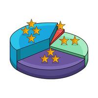 3D Pie Chart Representation illustration vector
