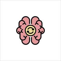 A brain with a smiley face on it vector