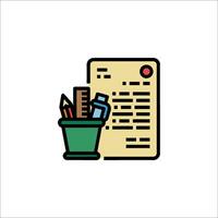 A document with a pencil and a paper in a pot vector